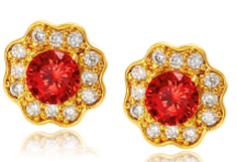 Ruby Flower Studs
