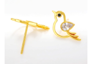 Bird Gold Stud Earrings