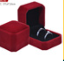 Burgundy Velvet Octagonal Couple Ring Box