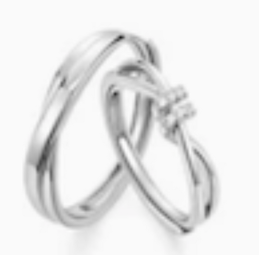 Crisscross Diamond Silver Ring
