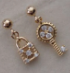 Key and Lock Charm Earrings