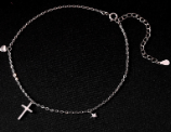 S925 Silver Double Butterfly Diamond-Studded Anklet